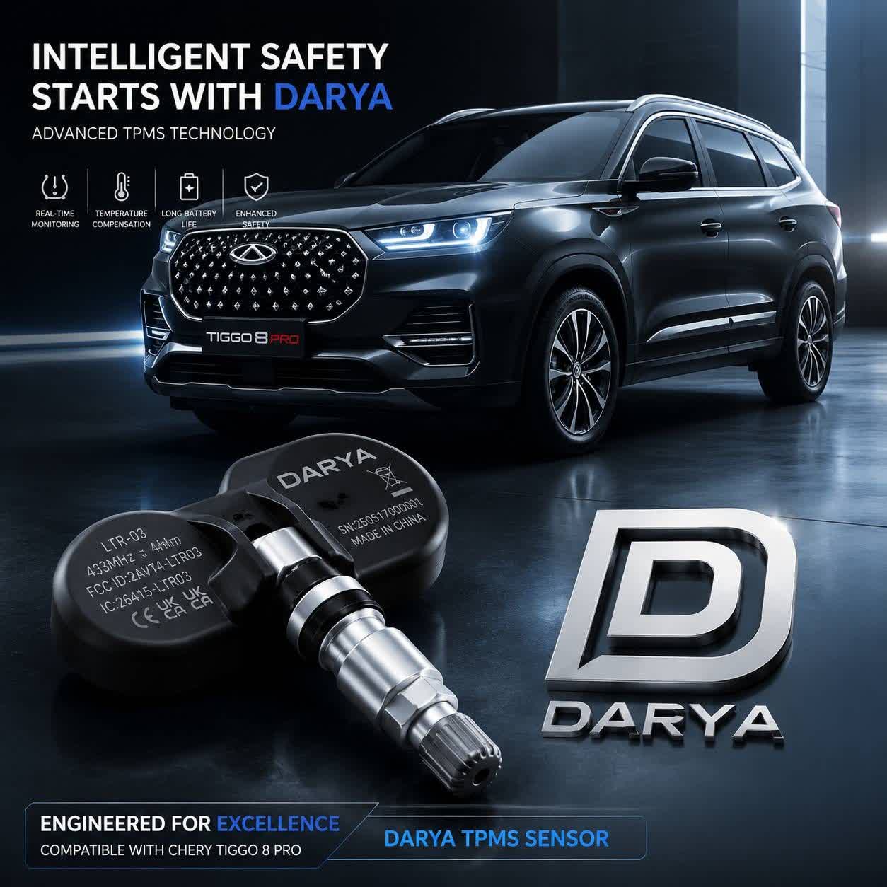 سنسور TPMS هوشمند Darya برای خودروها